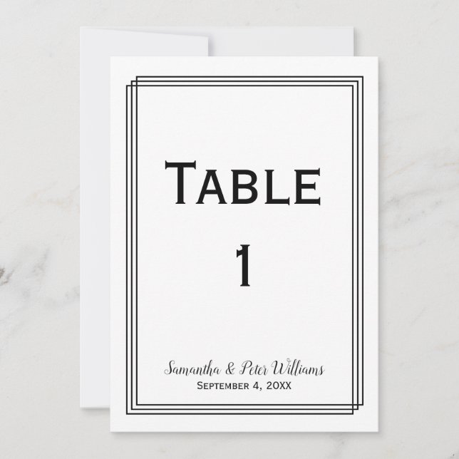 Modern Geometric Lines - Table Numbers (Front)
