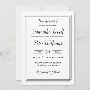 Modern Geometric Lines - Wedding Invitation