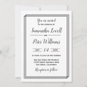 Modern Geometric Lines - Wedding Invitation