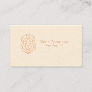 Modern geometric lion pastel feminime colour art business card