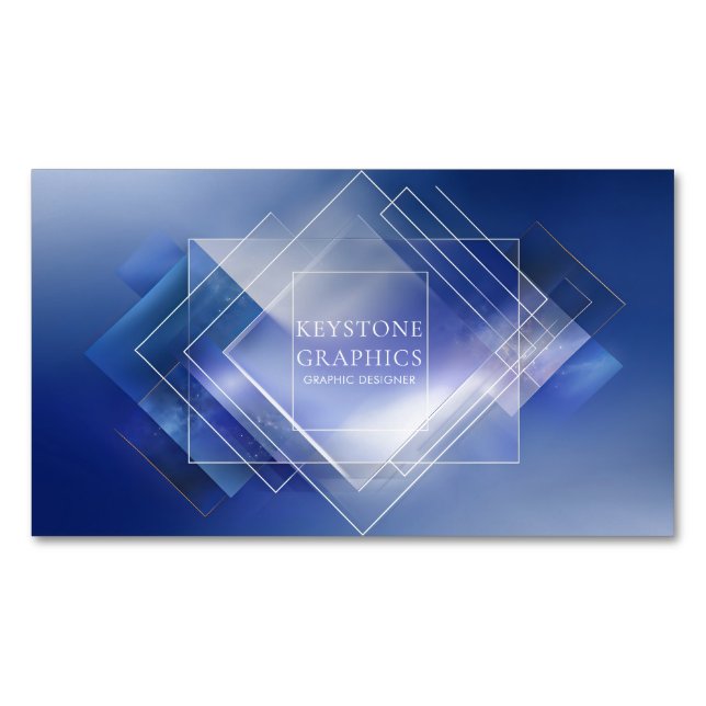 Modern Geometric Logo Corporate Magnetic Business Card (Front)