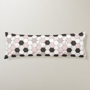 Modern Geometric Marble Hexagon Pattern Body Pillow