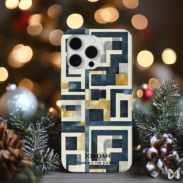 Modern Geometric Maze – Textured Elegance Case-Mate iPhone Case (Creator Uploaded)