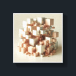 Modern Geometric Metallic Cubes - 3D Rose Gold and Canvas Print<br><div class="desc">A clean and sophisticated 3D abstract featuring a cluster of interlocking metallic cubes in varying sizes. The blend of satin rose gold,  champagne,  and silver finishes creates a balanced,  architectural composition against a neutral background. Perfect for minimalist offices,  modern tech spaces,  or as a chic contemporary focal point.</div>