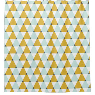 Modern Geometric Mint Yellow Triangles Pattern