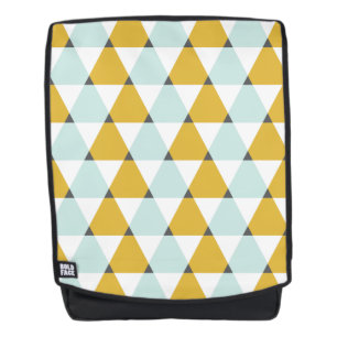 Modern Geometric Mint Yellow Triangles Pattern Backpack