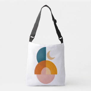 Modern Geometric Moon Abstract Art Crossbody Bag