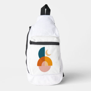 Modern Geometric Moon Abstract Art Sling Bag