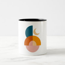 Modern Geometric Moon Abstract Art