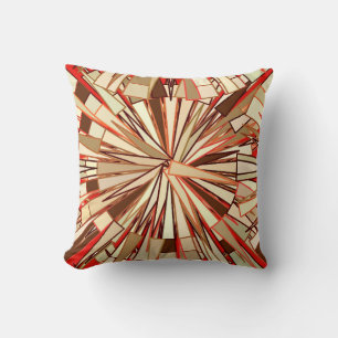 Modern Geometric Mosaic, Brown and Beige Throw Pillow