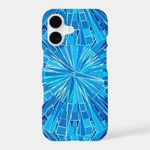 Modern Geometric Mosaic, Cobalt and Sky Blue
