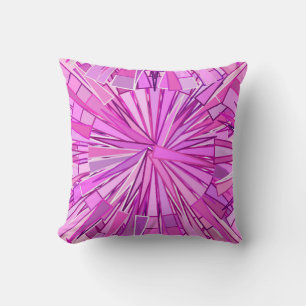 Modern Geometric Mosaic, Violet and Orchid Throw Pillow