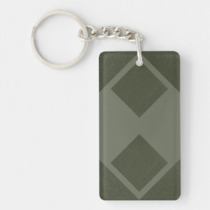 Modern Geometric Moss Green Keychain – Customize