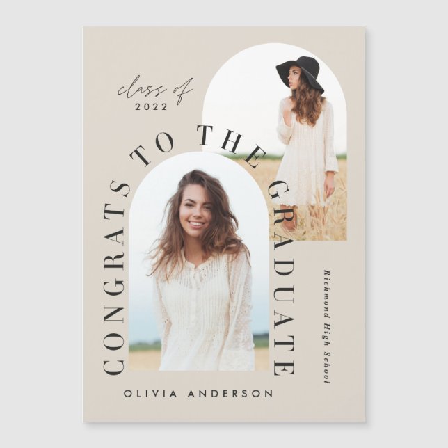 Modern geometric multi photo arch graduation (Front)