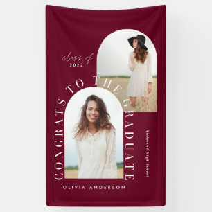 Modern geometric multi photo arch graduation banne banner