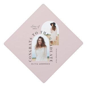 Modern geometric multi photo arch graduation gradu graduation cap topper
