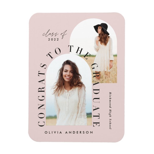Modern geometric multi photo arch graduation magne magnet (Vertical)