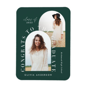 Modern geometric multi photo arch graduation magne magnet