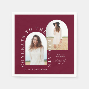 Modern geometric multi photo arch graduation napki napkin