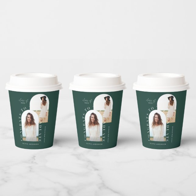 Modern geometric multi photo arch graduation paper paper cups (Multi)