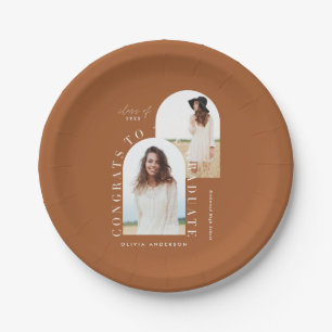 Modern geometric multi photo arch graduation paper plate