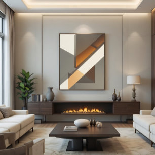 Modern Geometric Neutral Earth Tones Canvas Print