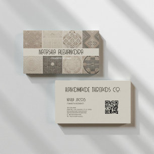 Modern Geometric Neutral Earthy Design Business Card