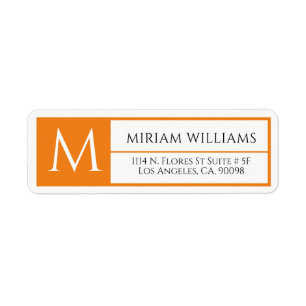 Modern Geometric Orange Frame Custom Monogram