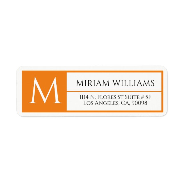 Modern Geometric Orange Frame Custom Monogram (Front)