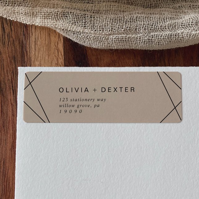 Modern Geometric | Orange Return Address Label (Creator Uploaded)