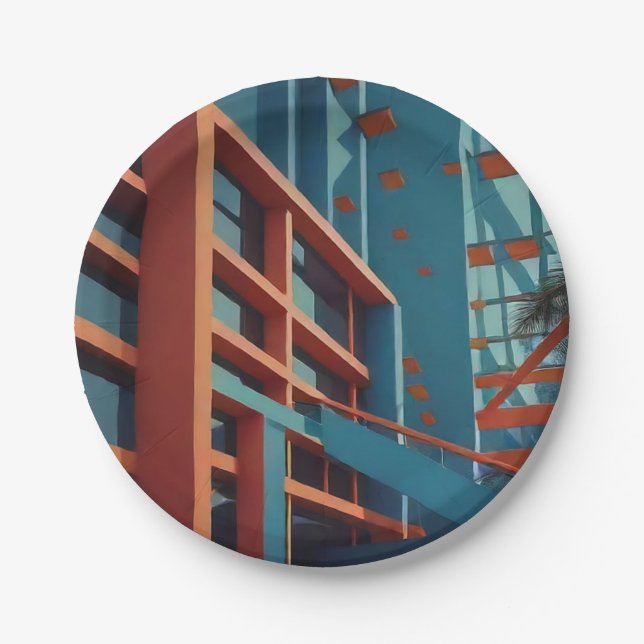 Modern Geometric Paper Plates (Front)