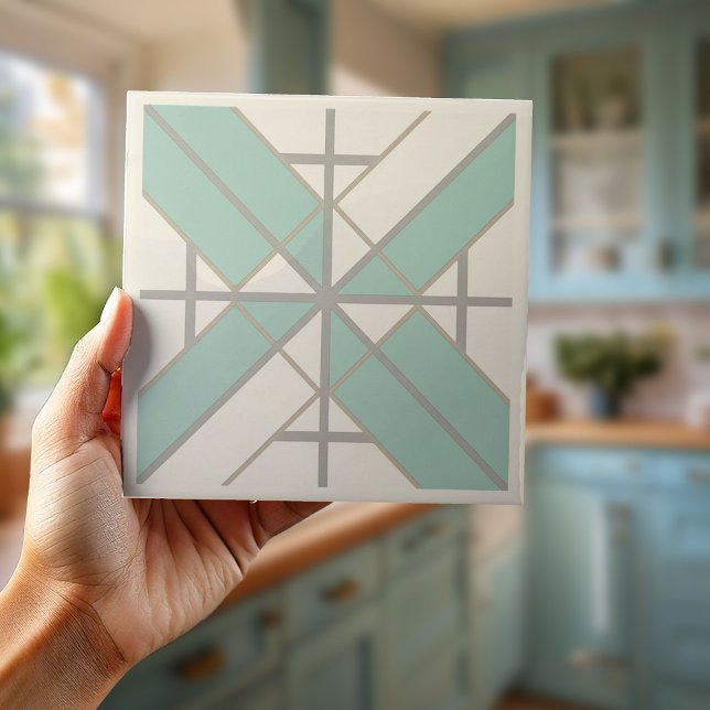 Modern Geometric Pat#8 Sea Green ID1078 Tile (Creator Uploaded)