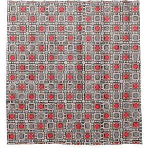 modern geometric pattern art deco grey red, beige 