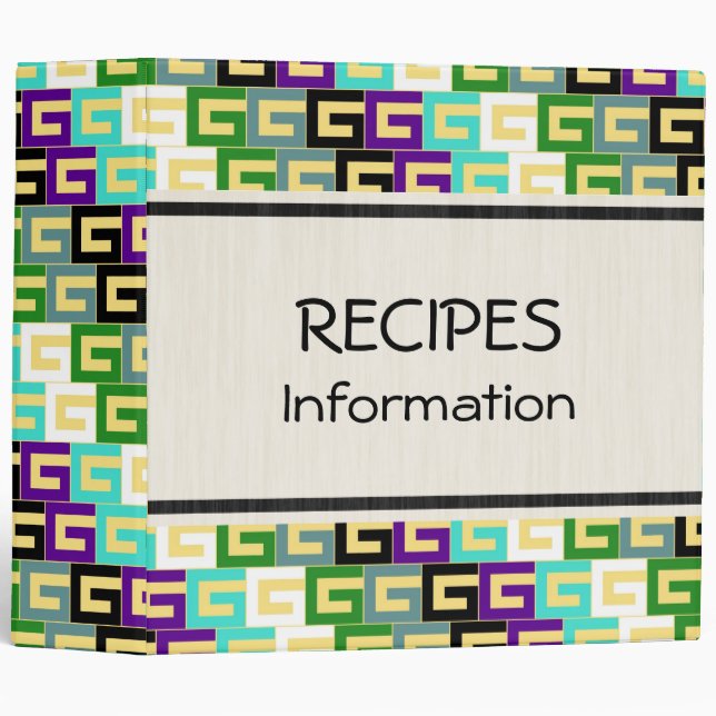 Modern Geometric Pattern Binder (Front/Spine)