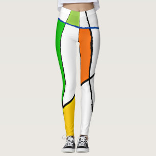 Modern Geometric Pattern Bright Colours Leggings