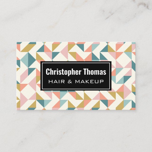 Modern Geometric Pattern Business Card (Front)
