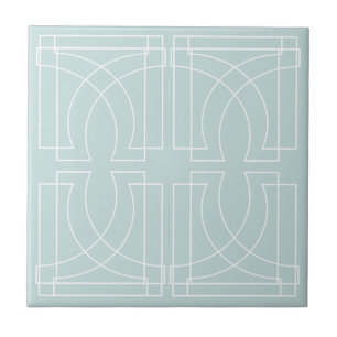 Modern Geometric Pattern Dusty Blue Tile