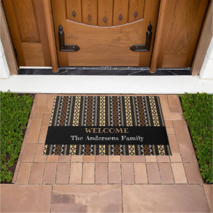 Modern Geometric Pattern Earth Tones Doormat