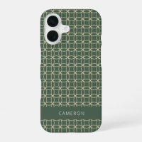 Modern Geometric Pattern Forest Green Personalized