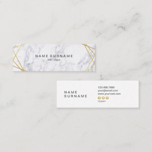 Modern Geometric Pattern Gold Mini Business Card