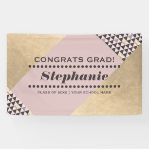 Modern Geometric Pattern Graduation Party  Banner