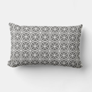 Modern Geometric Pattern Grey Lumbar Pillow