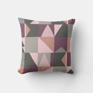 Modern Geometric Pattern in Autumn Colours Throw Pillow