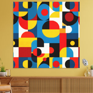 Modern Geometric Pattern in Bauhaus Style Canvas Print