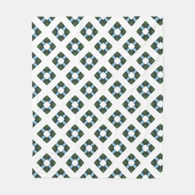 Modern Geometric Pattern in Nature-Inspired Colour Fleece Blanket (Front)