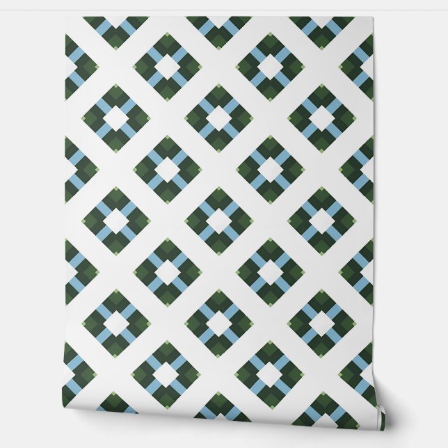 Modern Geometric Pattern in Nature-Inspired Colour Wallpaper (Unrolling)