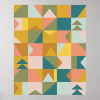 Modern Geometric Pattern in Pretty Earth Tones