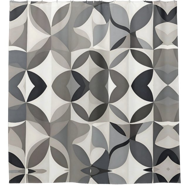 Modern Geometric Pattern in Shades of Grey (Front)