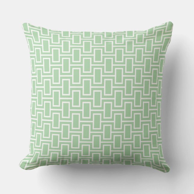  Modern Geometric Pattern: Light Green  Throw Pillow (Front)