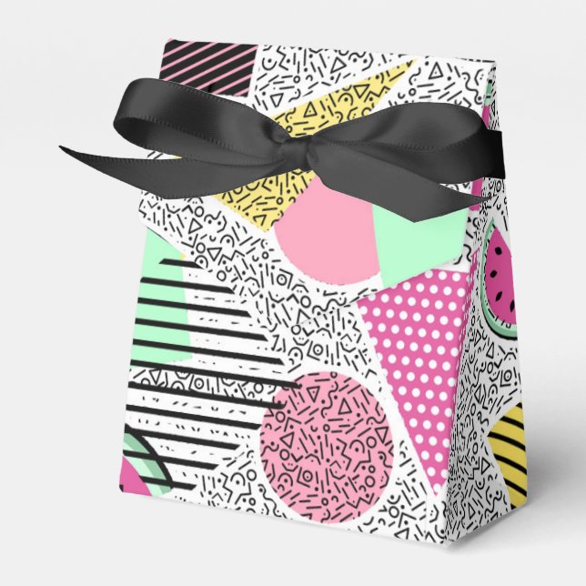 Modern geometric pattern Memphis patterns inspired Favor Box (Front Side)